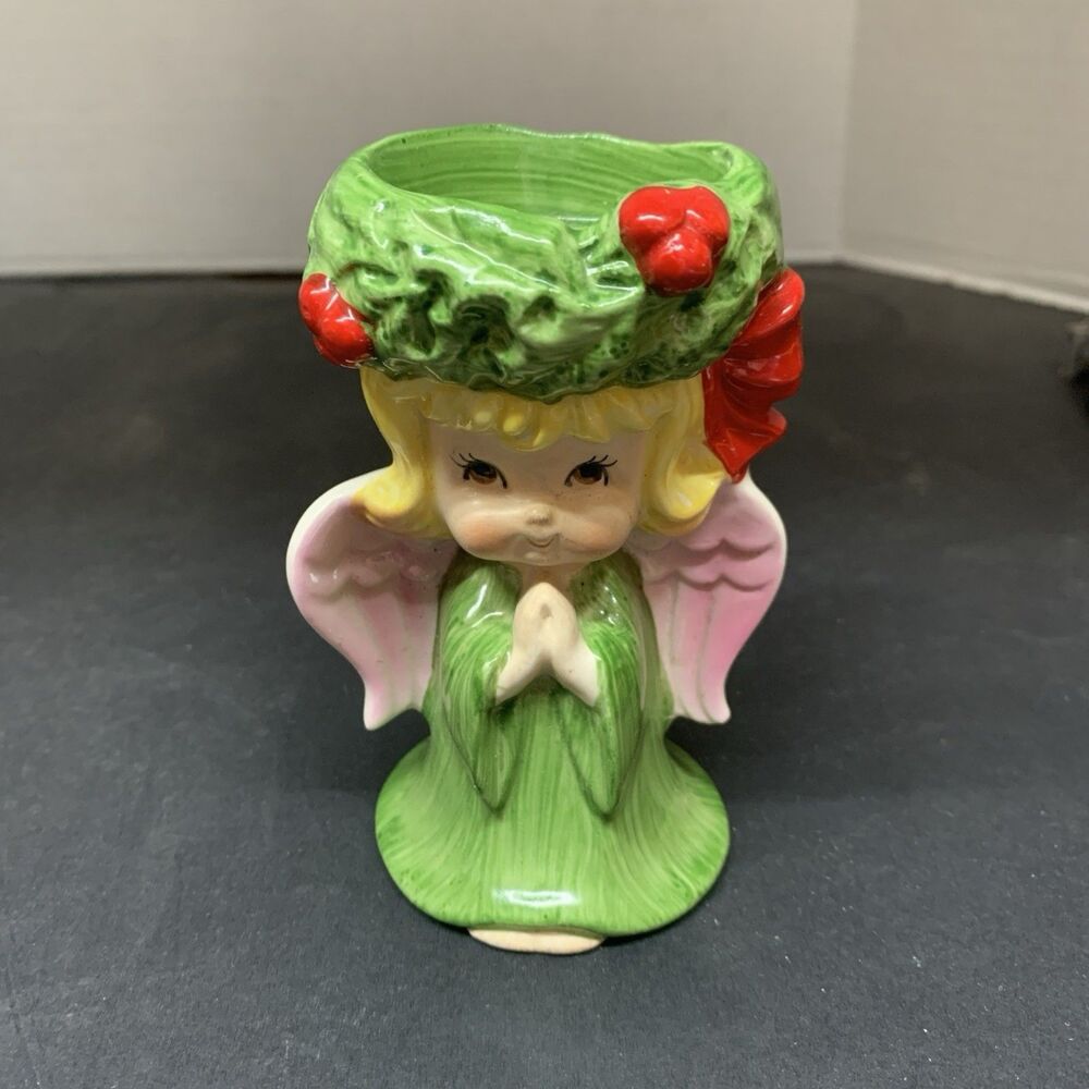 VINTAGE 50s LEFTON BLONDE ANGEL WREATH HAT CANDLE HOLDER JAPAN